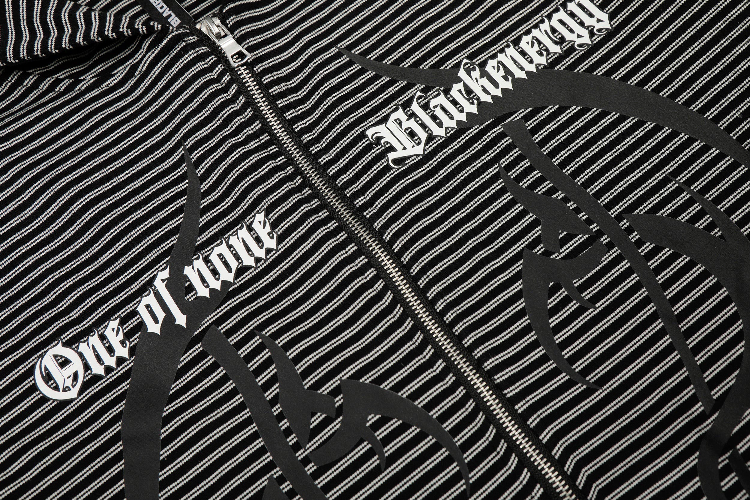 3-6-5.shop Striped Graphic Zip Hoodie