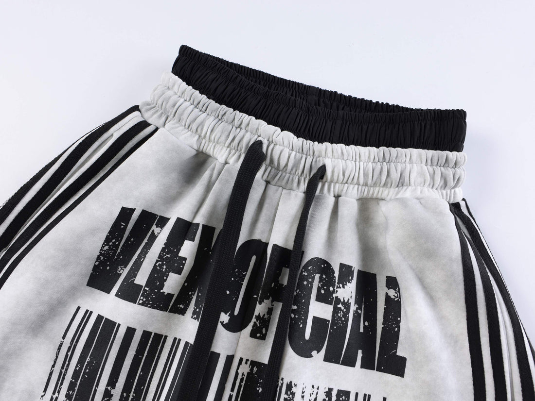 3-6-5.shop Barcode Graphic Wide-Leg Pants