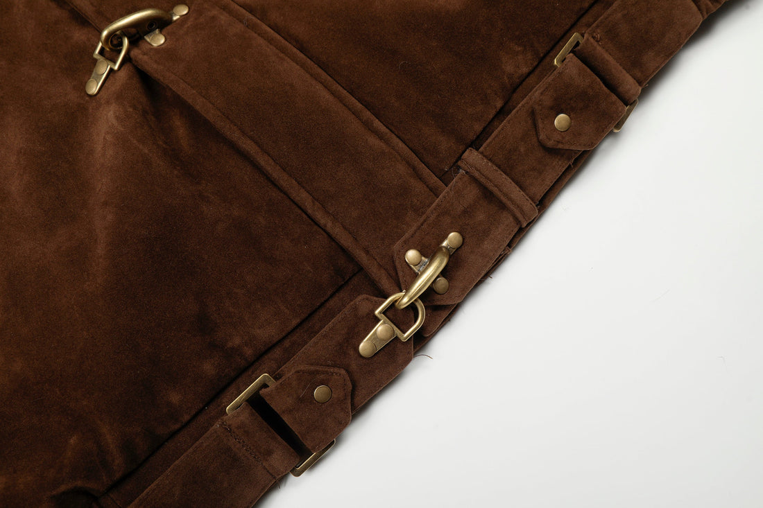 3-6-5.shop Faux Suede Fur-Lined Jacket