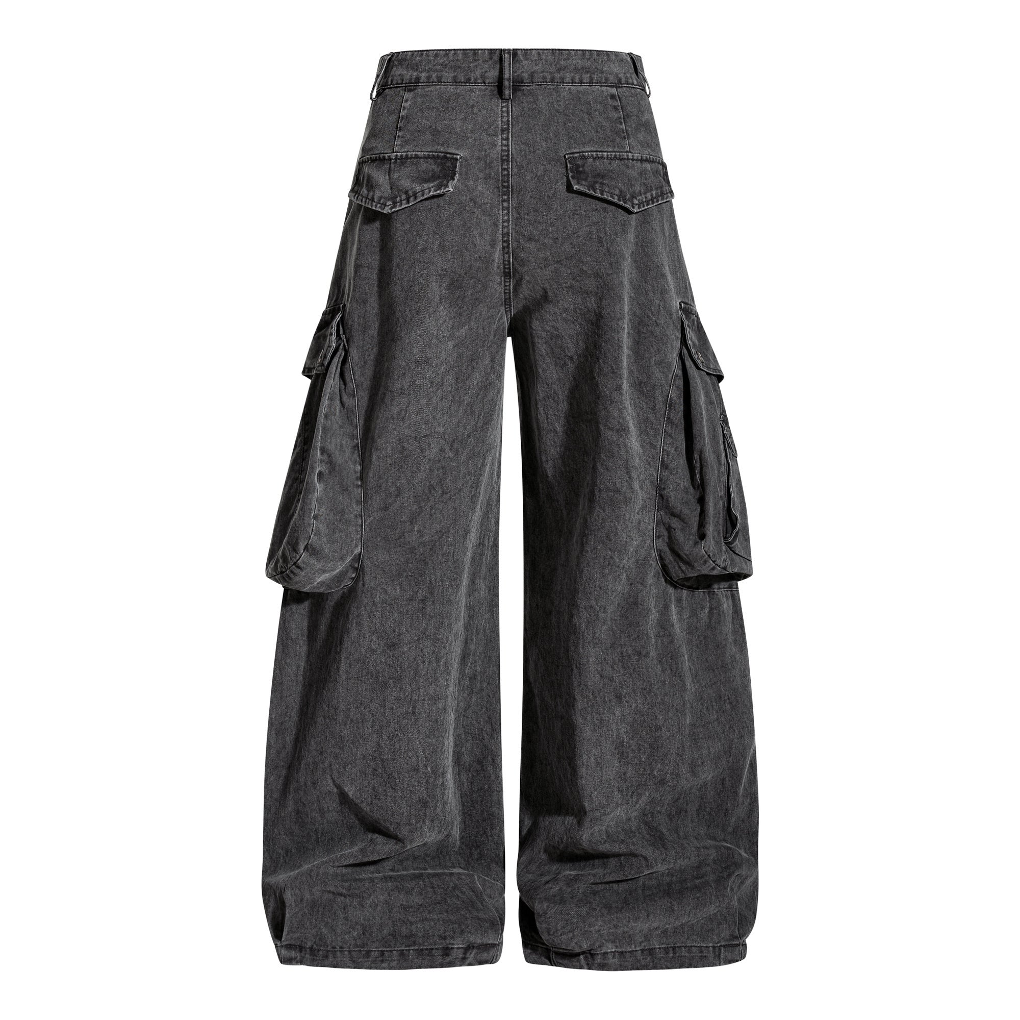 3-6-5.shop Washed Wide-Leg Cargo Pants