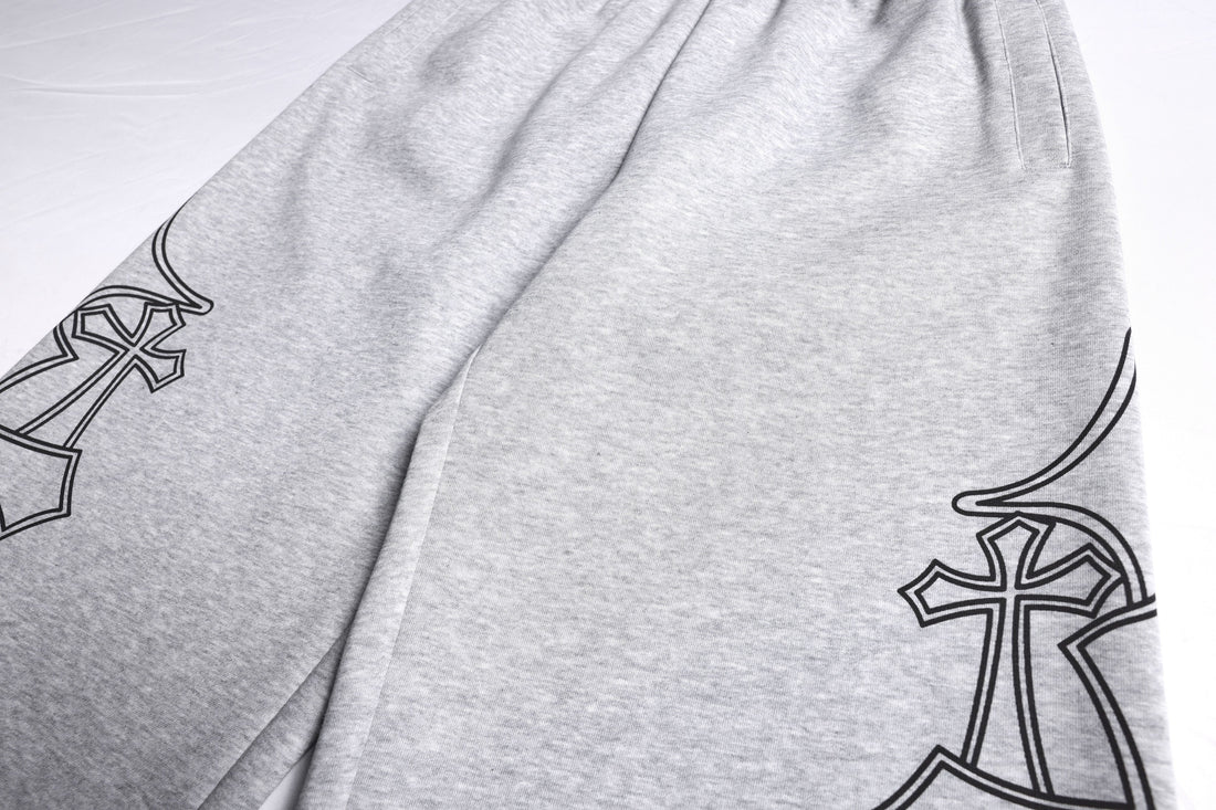 3-6-5.shop Gothic Outline Wide-Leg Sweatpants