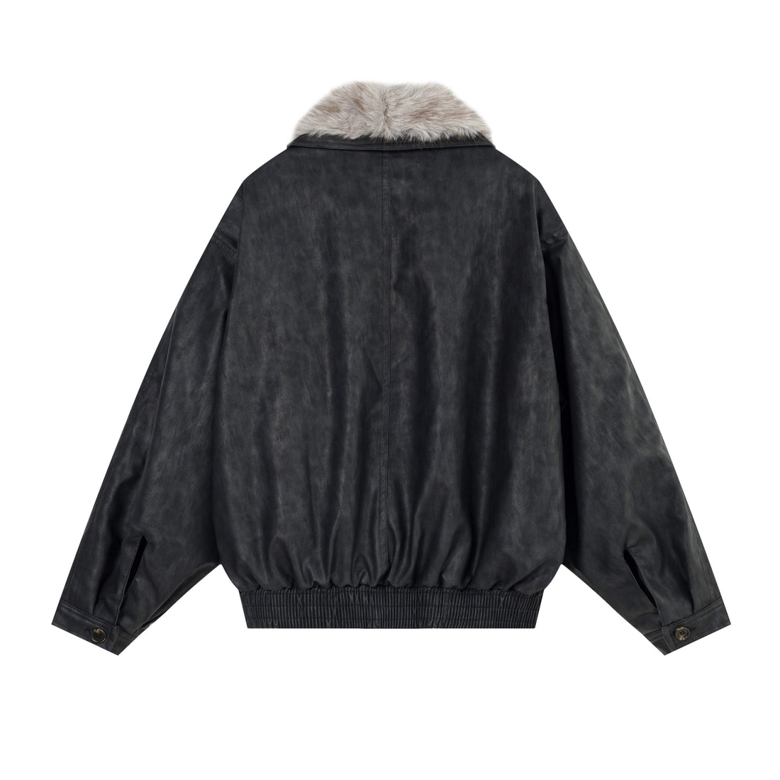 3-6-5.shop Fur-Collar Studded PU Jacket
