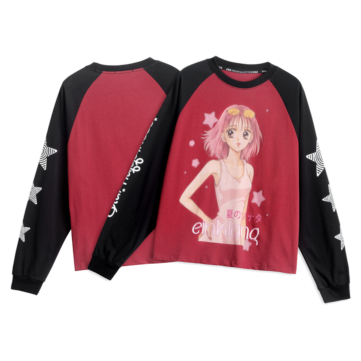 3-6-5.shop Anime Graphic Raglan Long Sleeve Tee