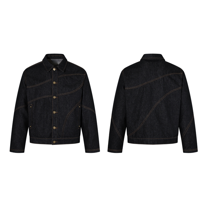 3-6-5.shop Curved Seam Denim Jacket