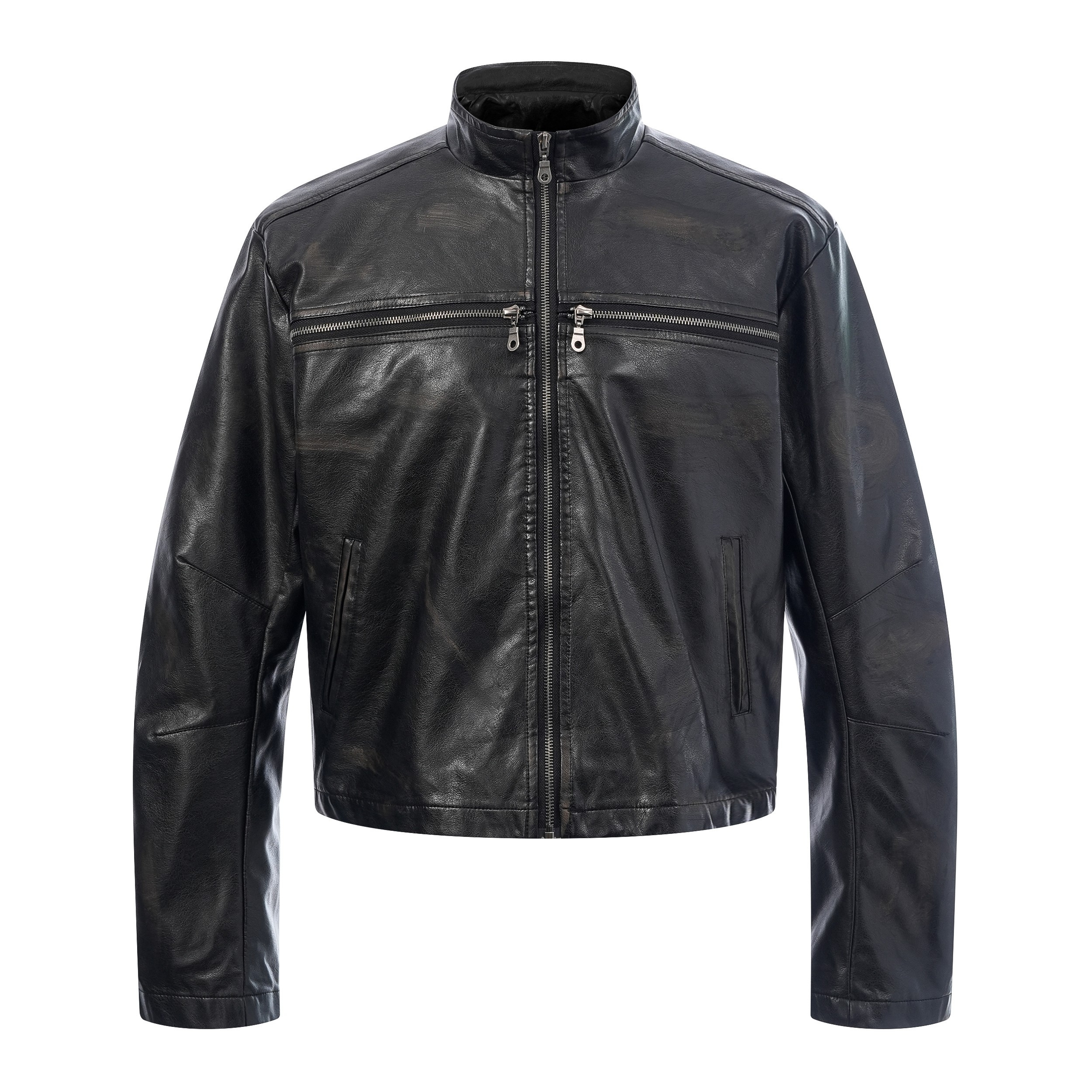3-6-5.shop PU Leather Zip Jacket