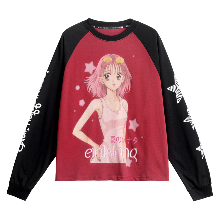 3-6-5.shop Anime Graphic Raglan Long Sleeve Tee