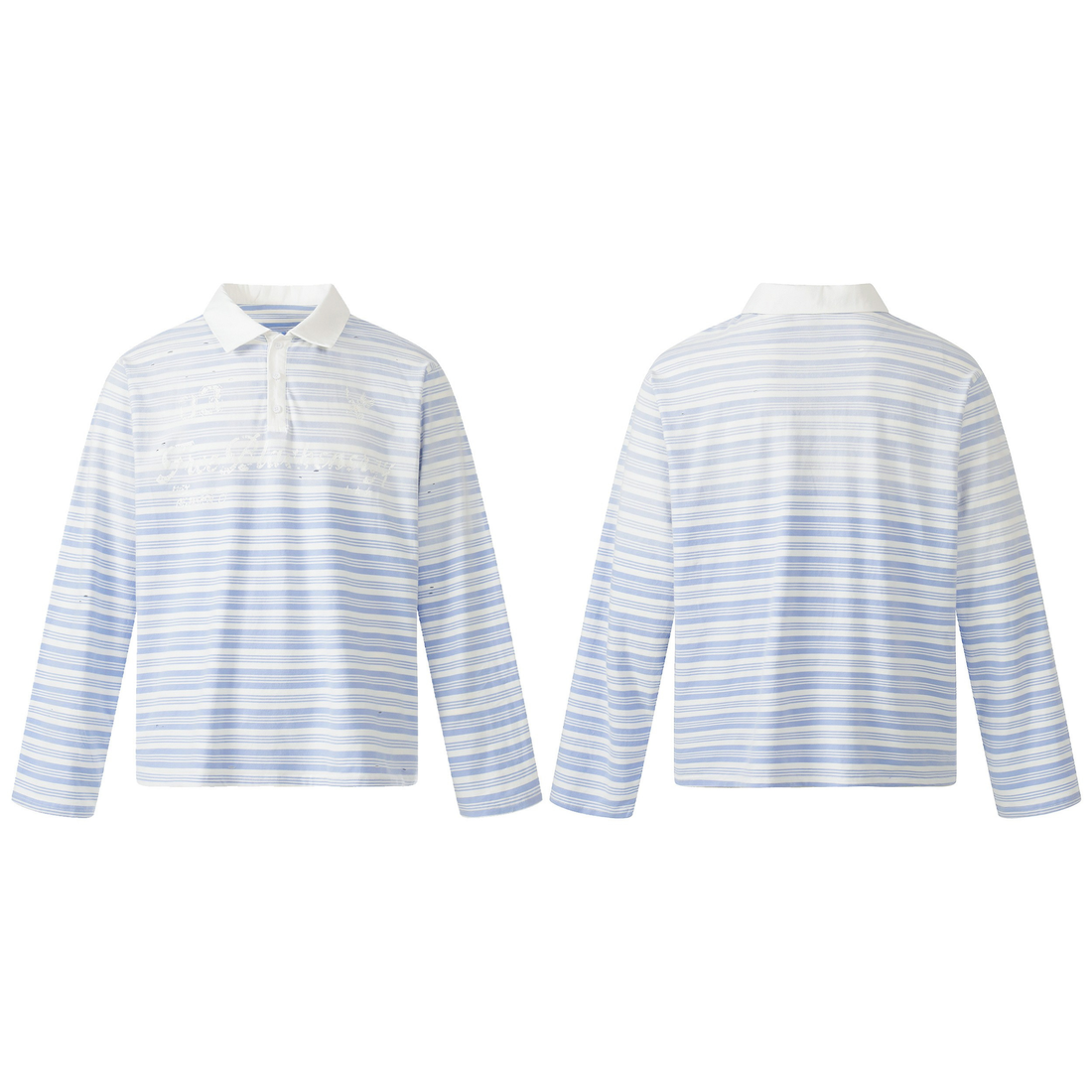 3-6-5.shop Striped Long Sleeve Polo Shirt
