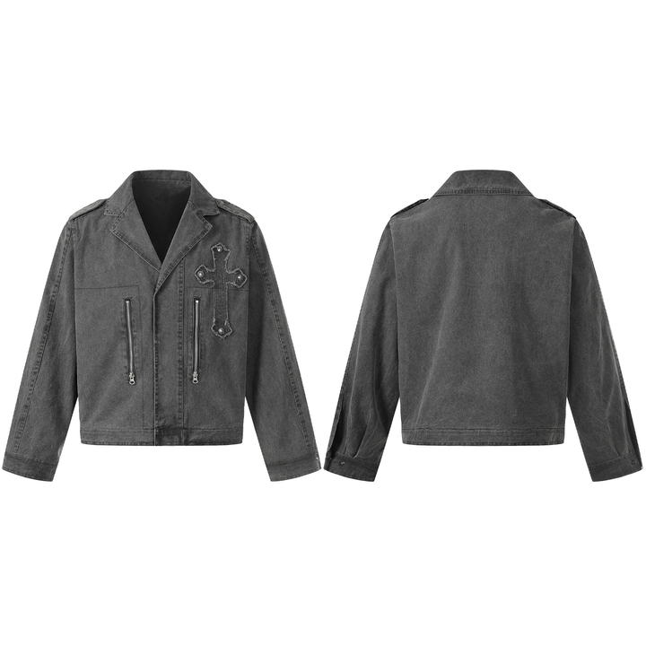 3-6-5.shop Vintage Cross Detail Jacket