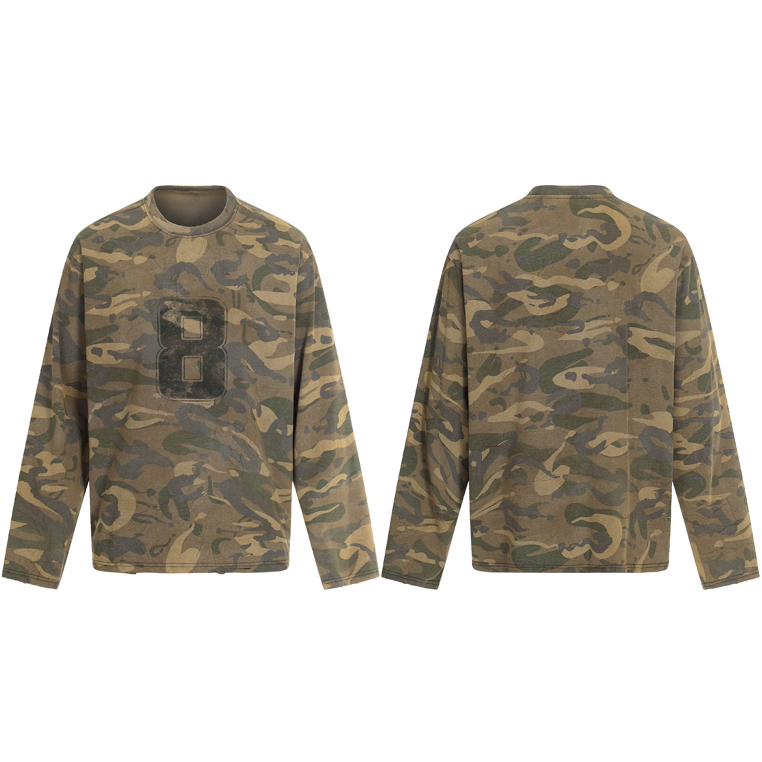 3-6-5.shop Camo Graphic Long Sleeve Tee