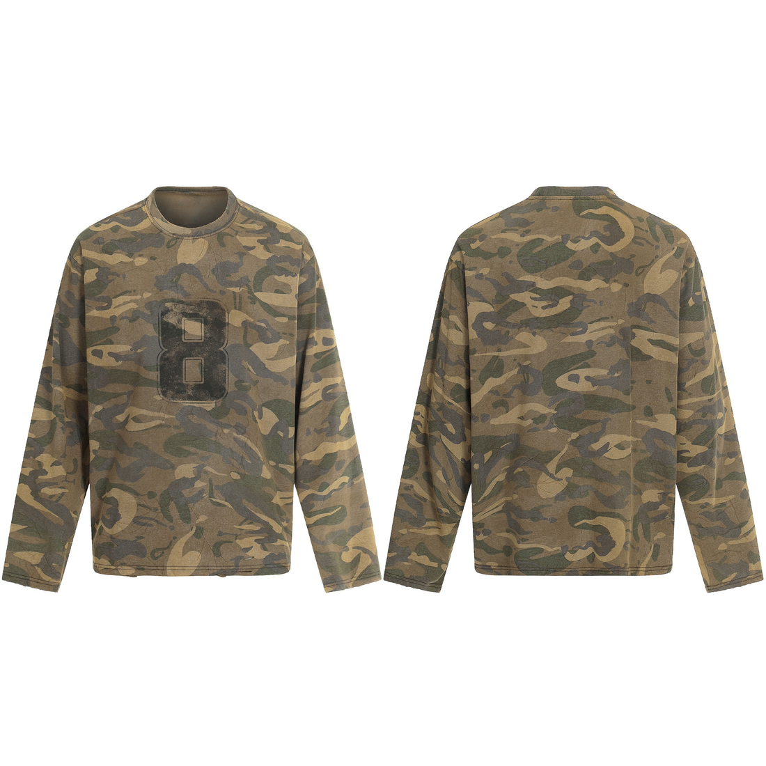 3-6-5.shop Camo Graphic Long Sleeve Tee