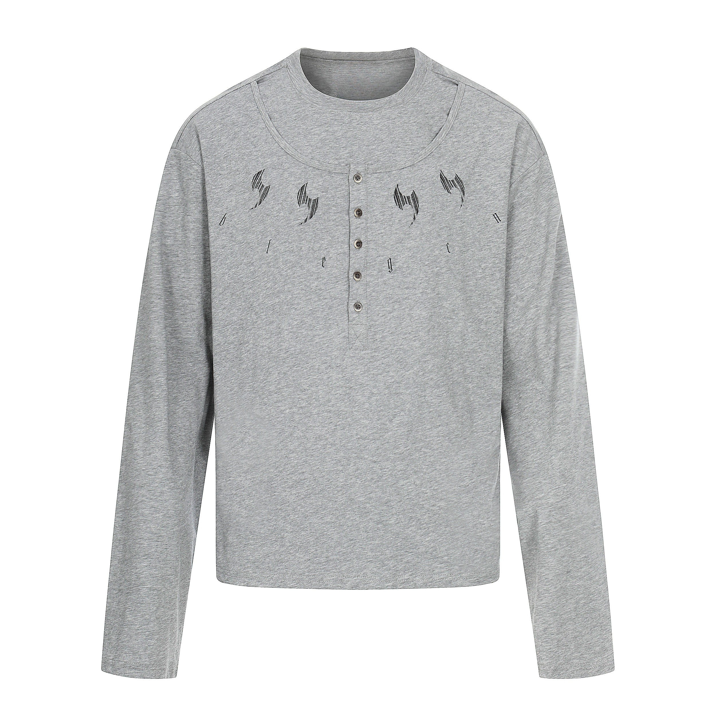 3-6-5.shop Graphic Henley Long Sleeve Tee