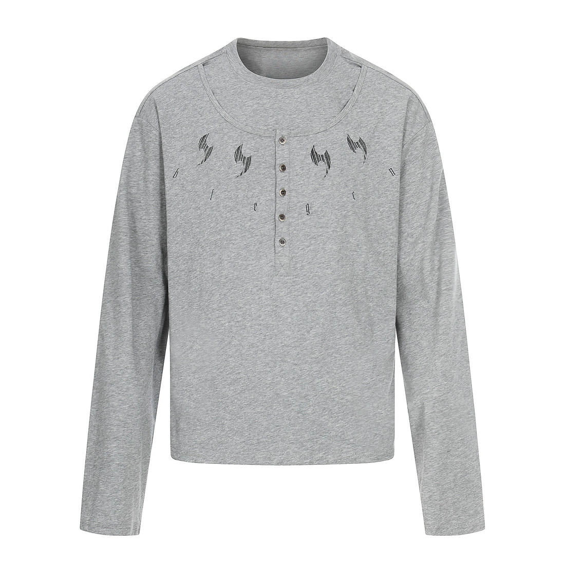3-6-5.shop Graphic Henley Long Sleeve Tee