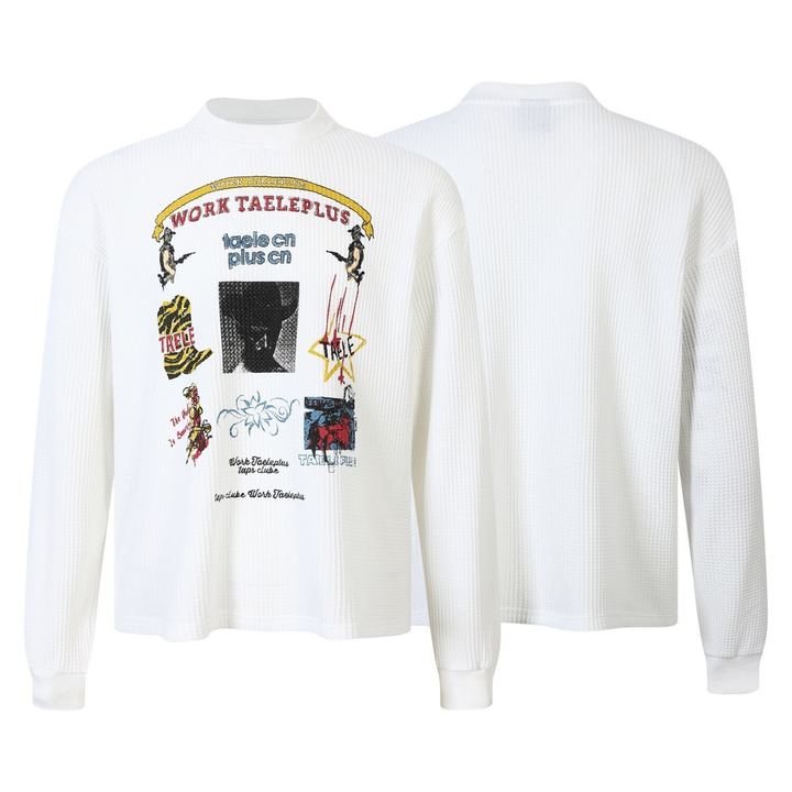 3-6-5.shop Waffle Graphic Long Sleeve Tee