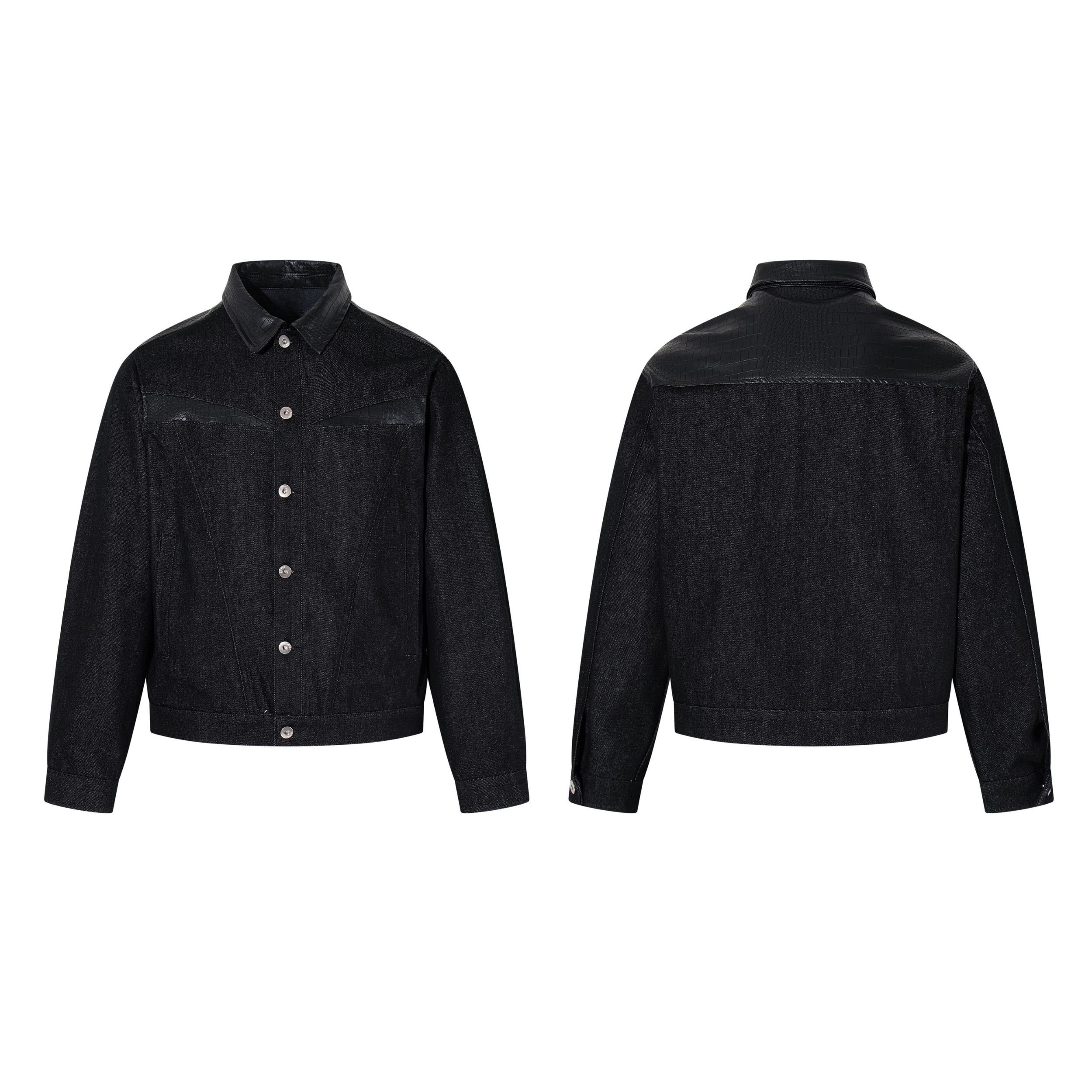 3-6-5.shop Denim Panel Jacket