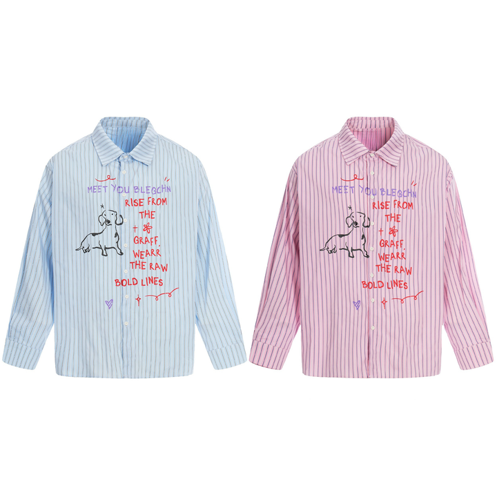 3-6-5.shop Handwritten Stripe Shirt
