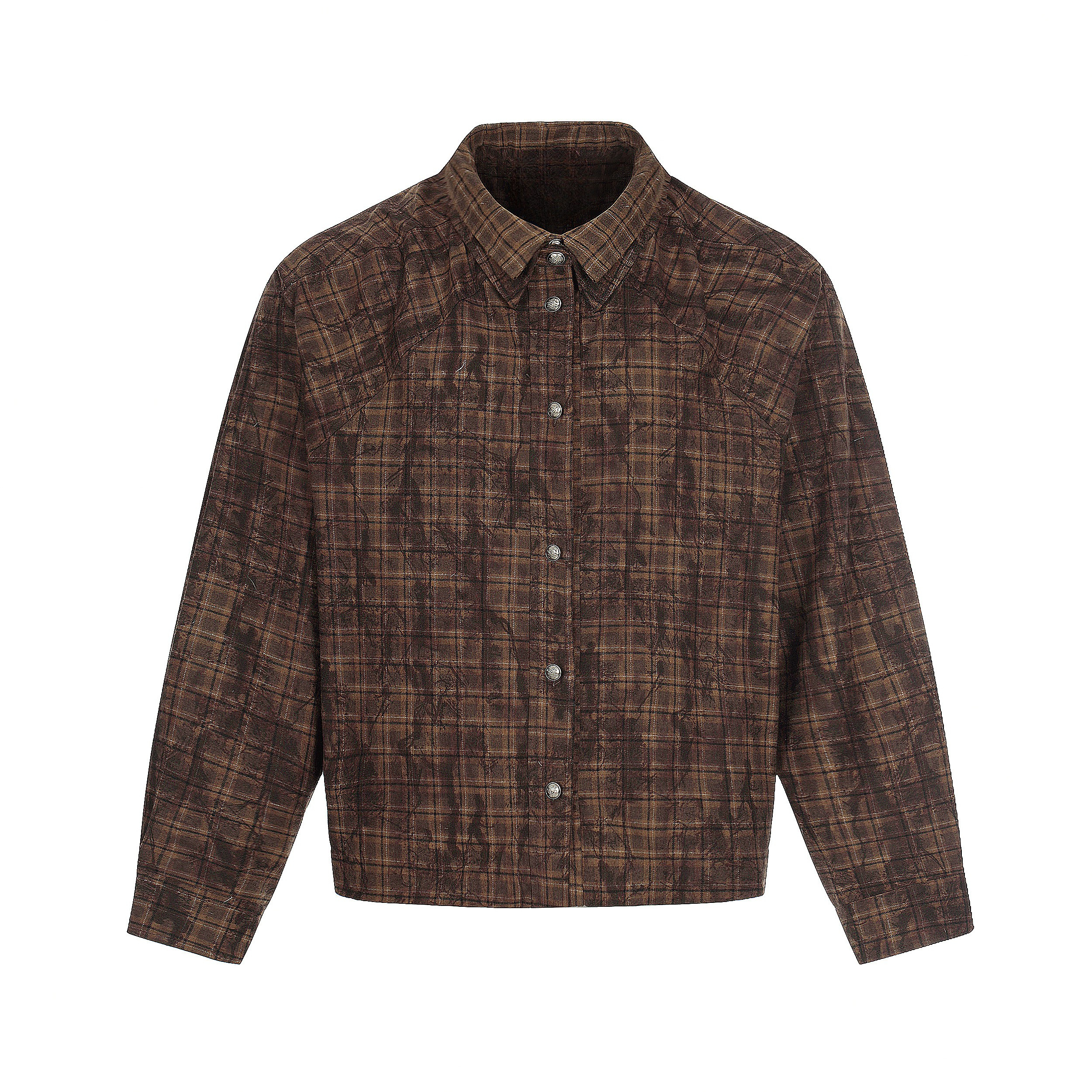 3-6-5.shop Vintage Plaid Button-Up Jacket