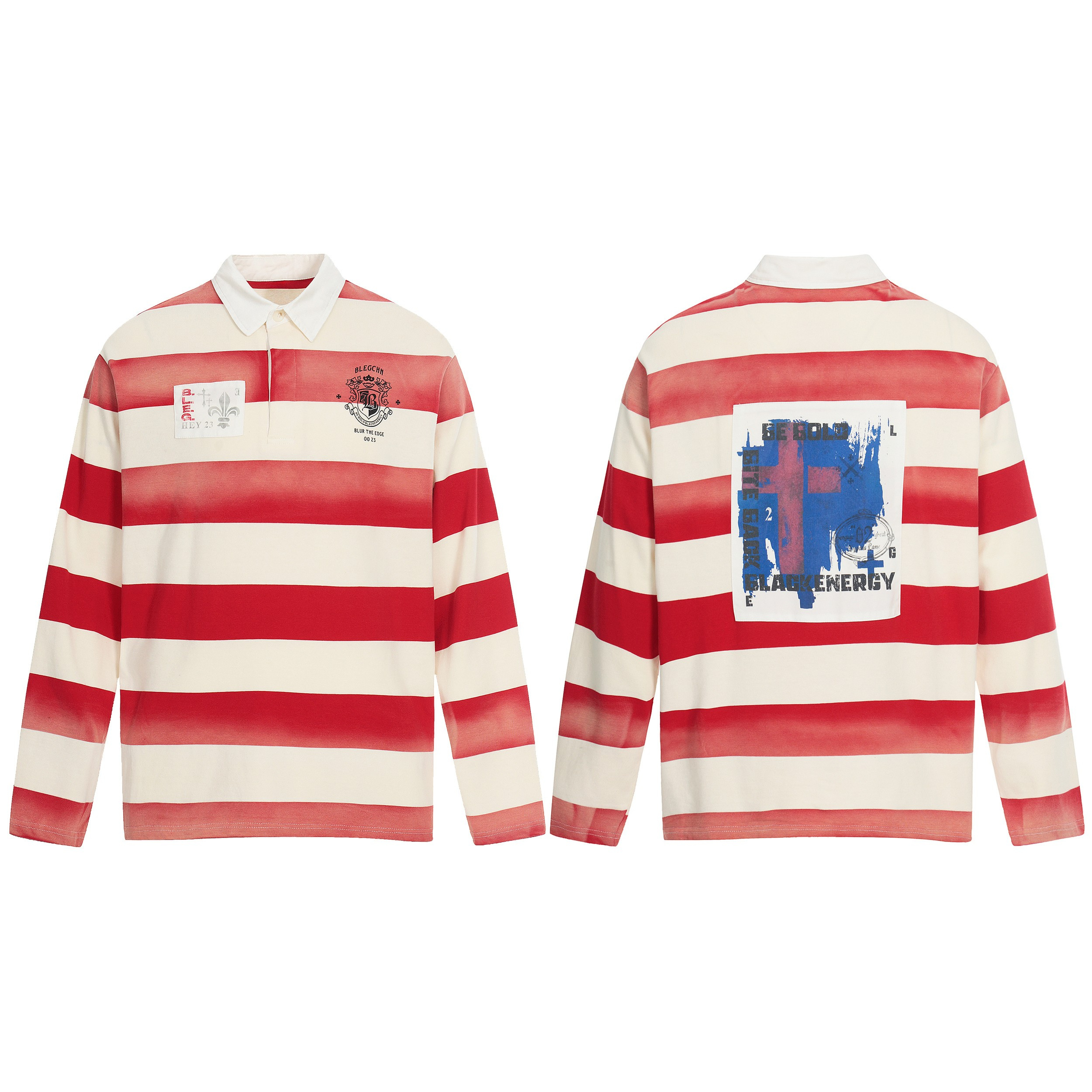 3-6-5.shop Striped Long Sleeve Rugby Shirt