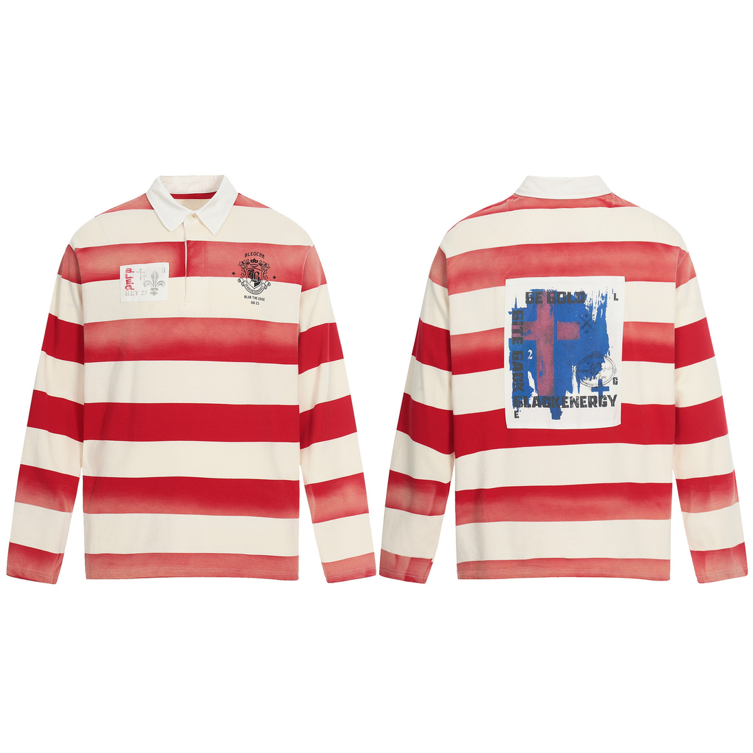 3-6-5.shop Striped Long Sleeve Rugby Shirt