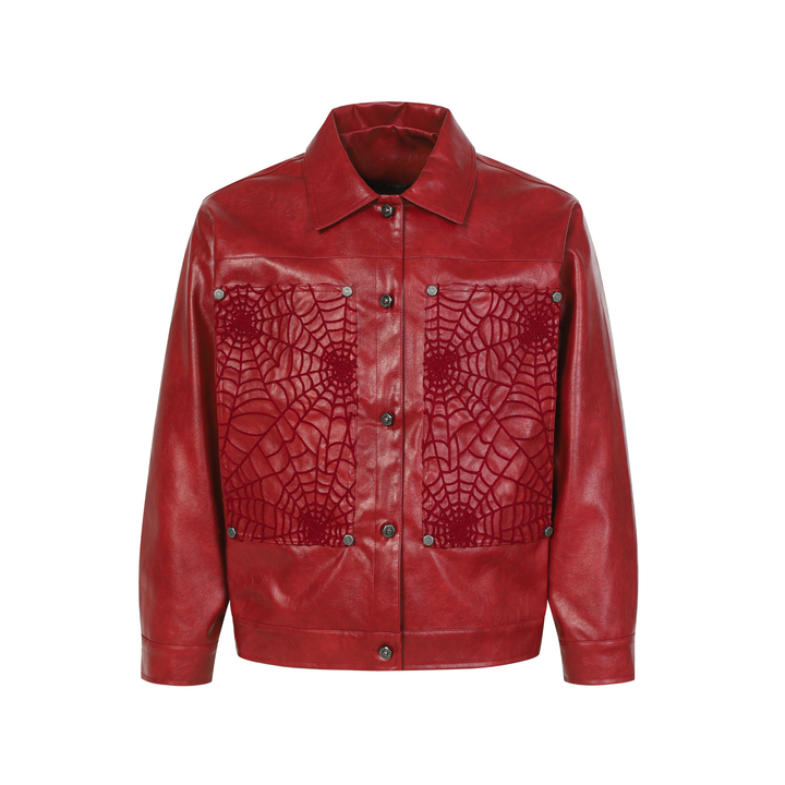 3-6-5.shop Web Embossed PU Jacket
