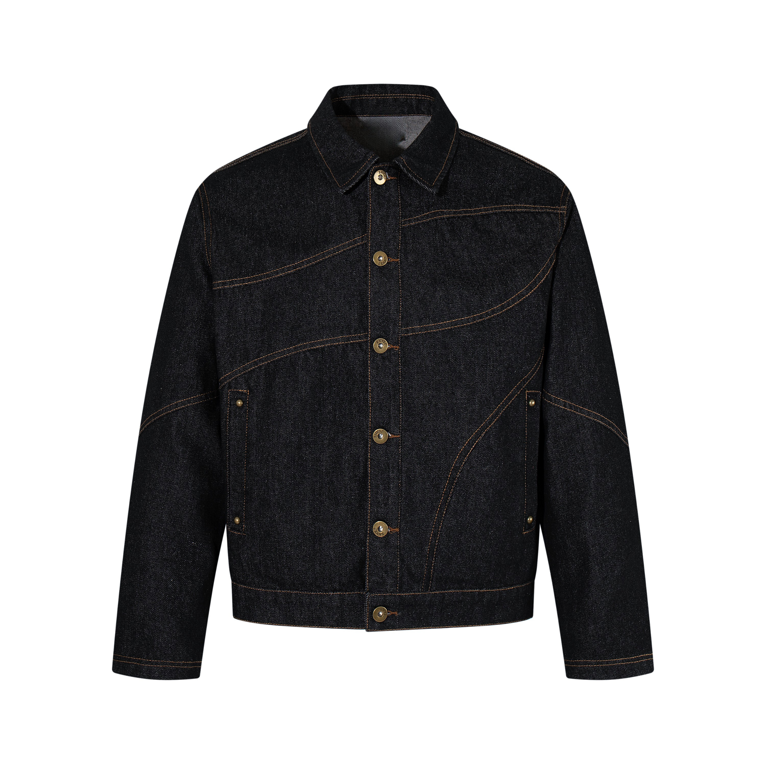 3-6-5.shop Curved Seam Denim Jacket
