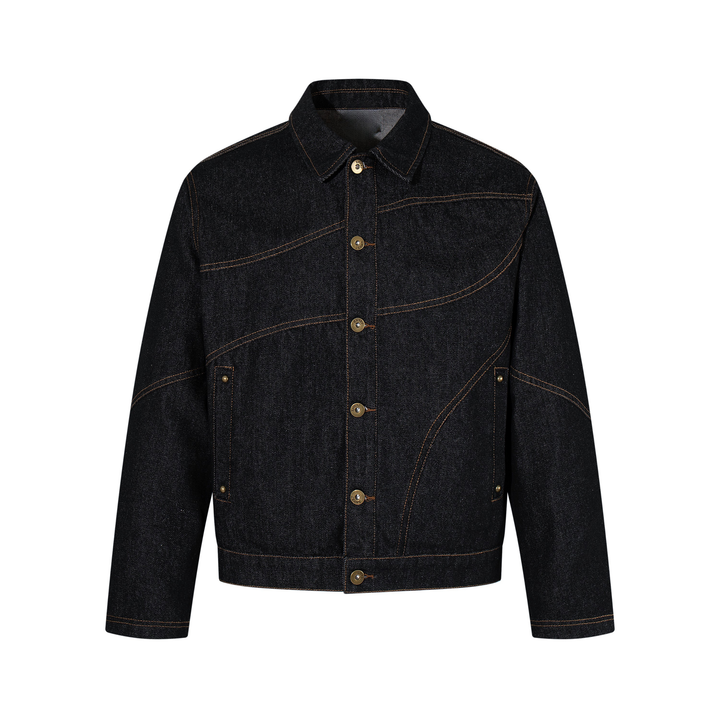 3-6-5.shop Curved Seam Denim Jacket
