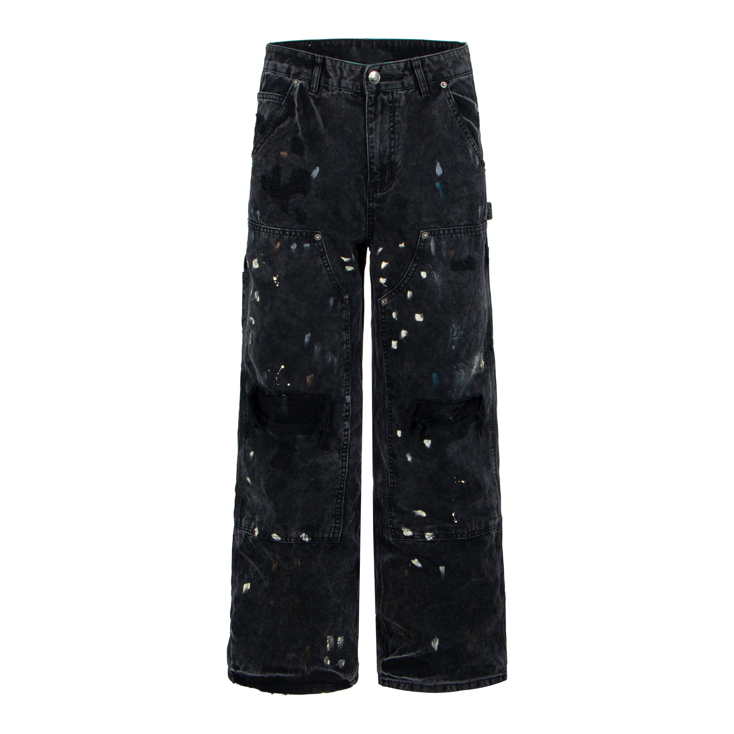 3-6-5.shop Distressed Workwear Denim Pants