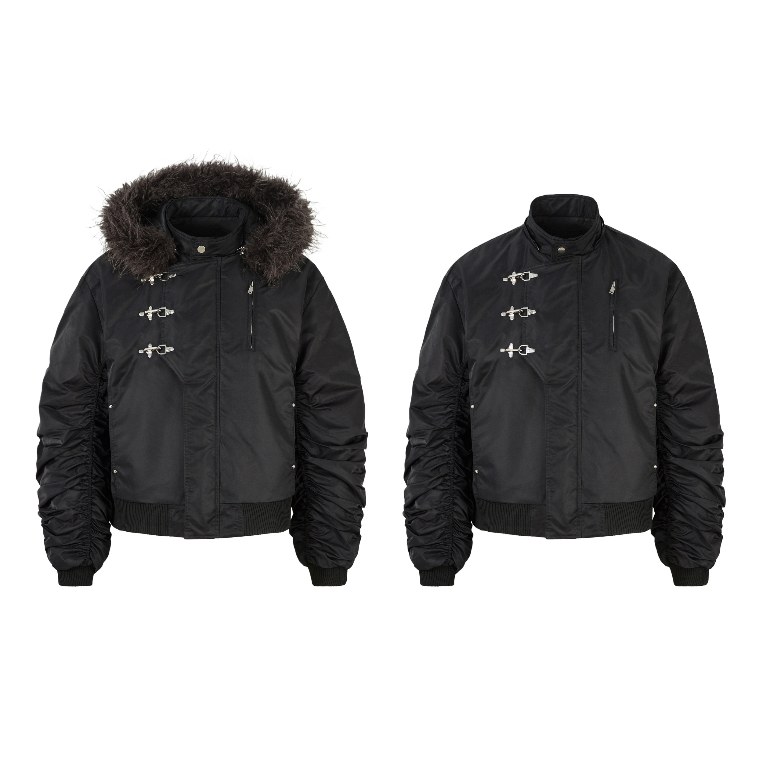 3-6-5.shop Toggle-Lock Fur Hood Jacket