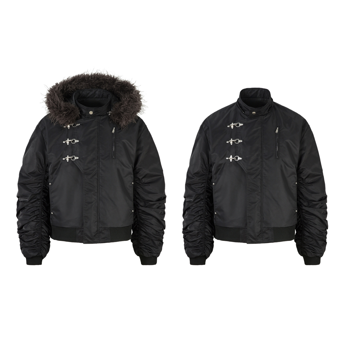 3-6-5.shop Toggle-Lock Fur Hood Jacket