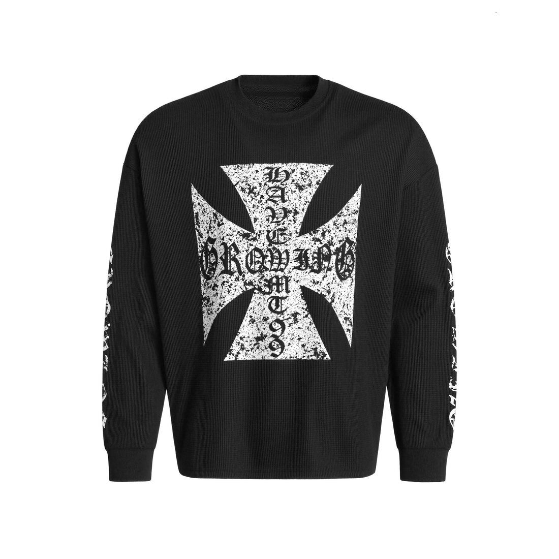 3-6-5.shop Gothic Cross Knit Sweatshirt