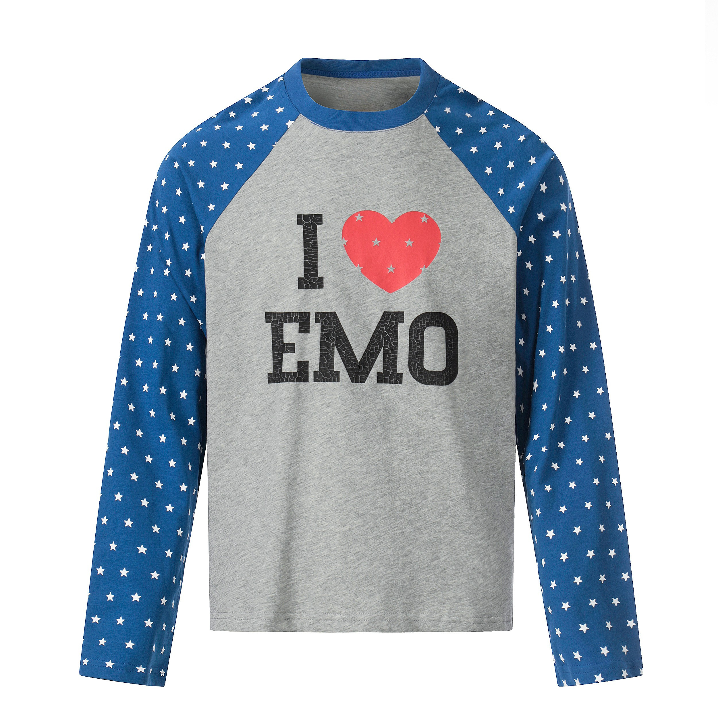 3-6-5.shop “I ♥ EMO” Raglan Long Sleeve Tee