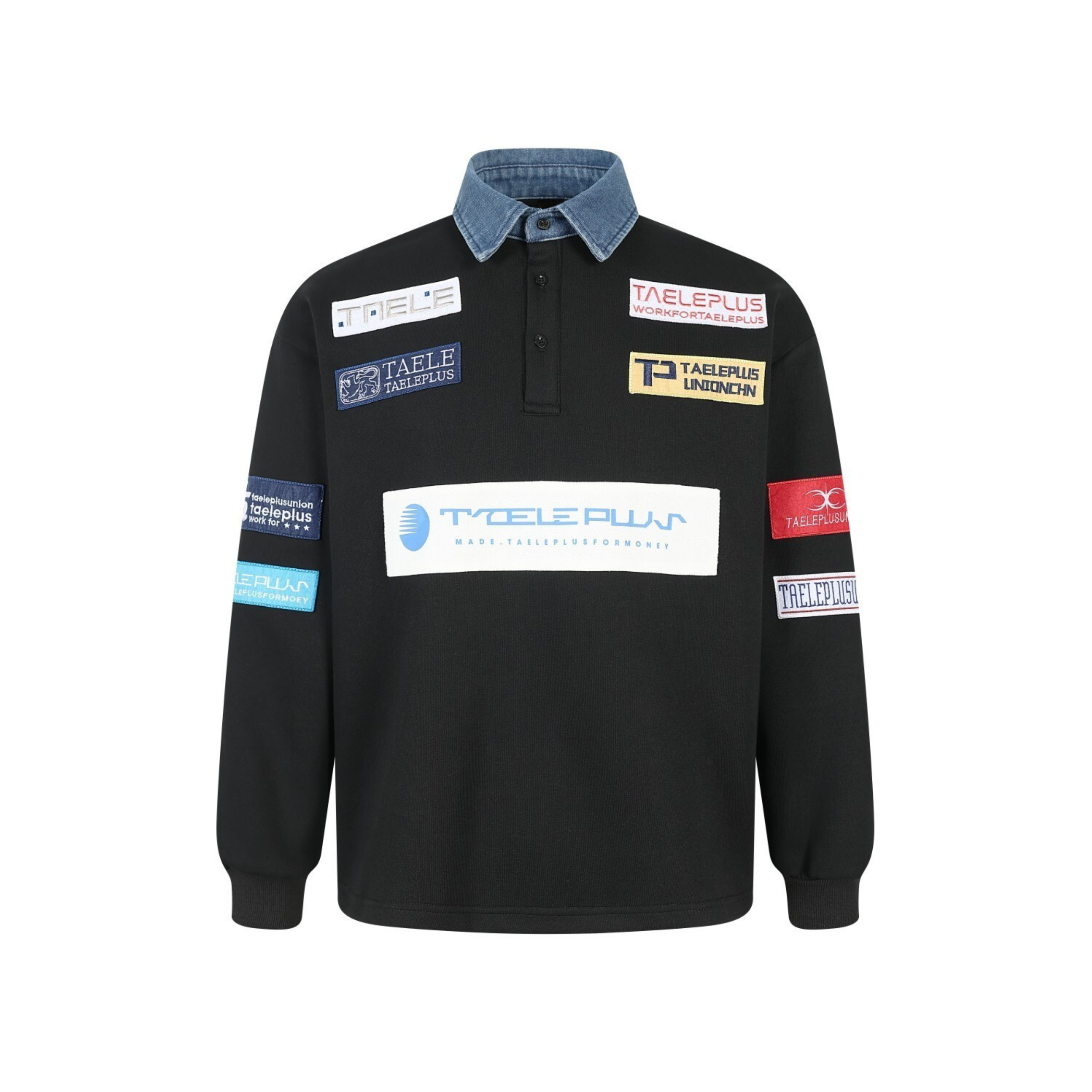 3-6-5.shop Patchwork Polo Sweatshirt