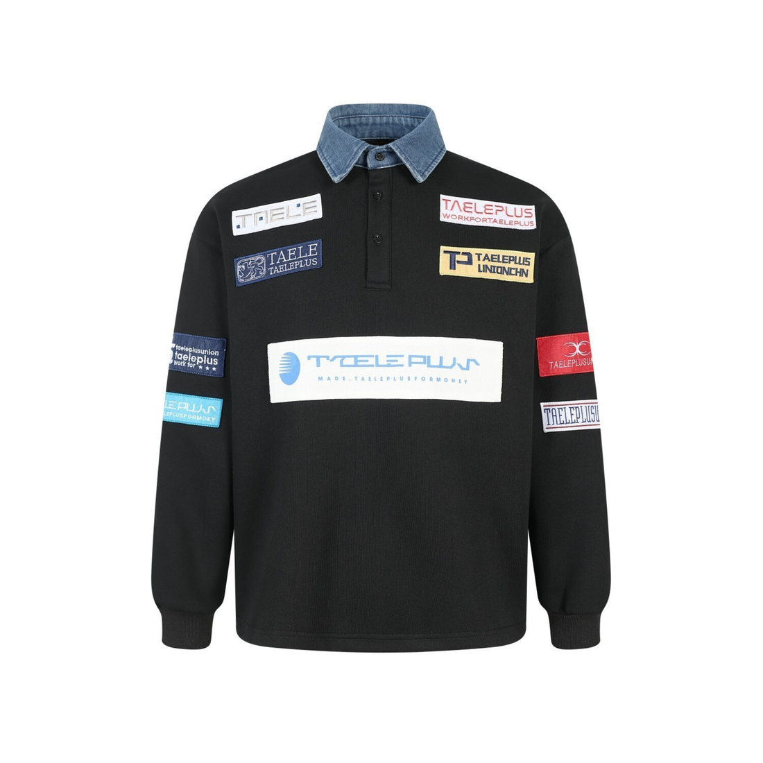 3-6-5.shop Patchwork Polo Sweatshirt