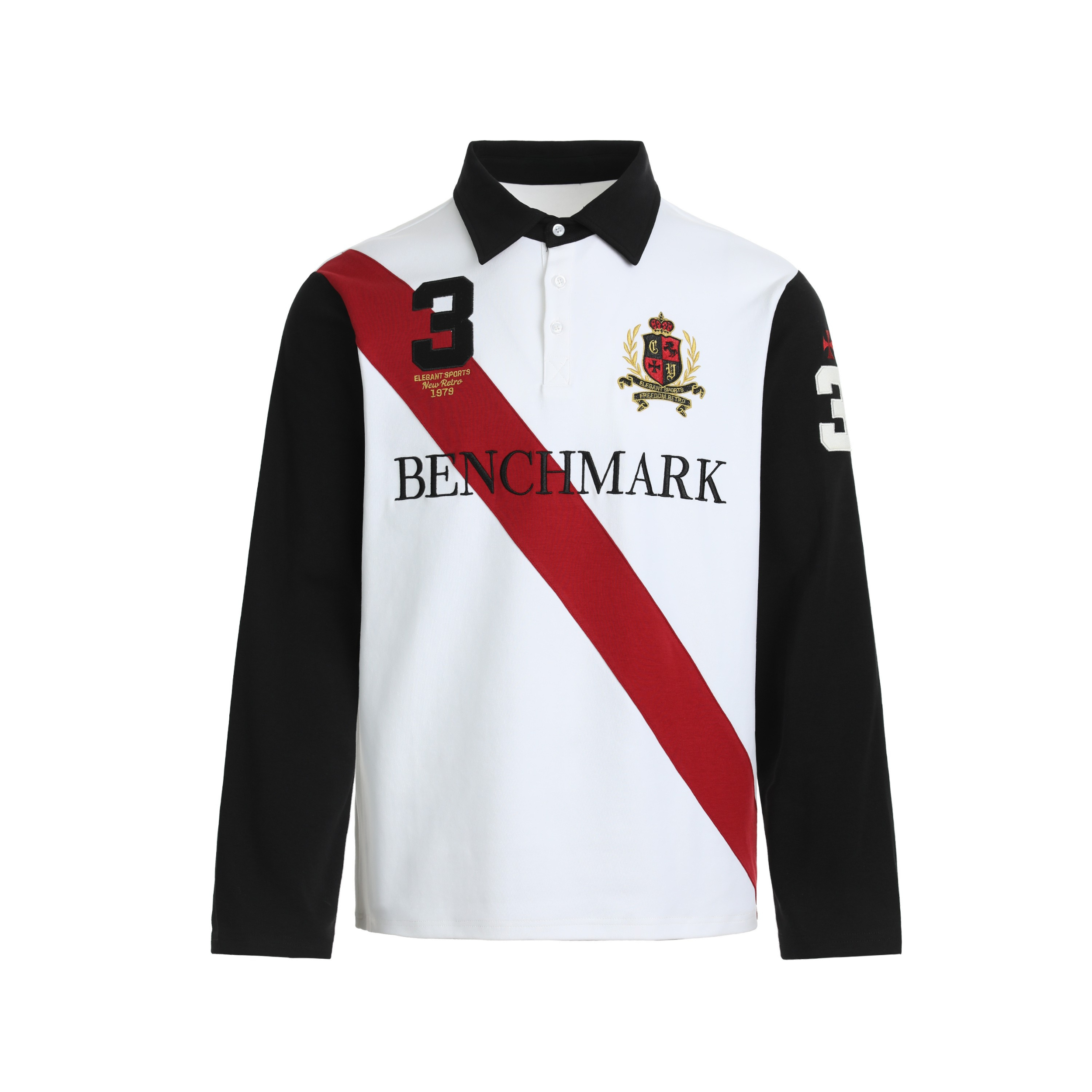 3-6-5.shop Heritage Stripe Long Sleeve Polo