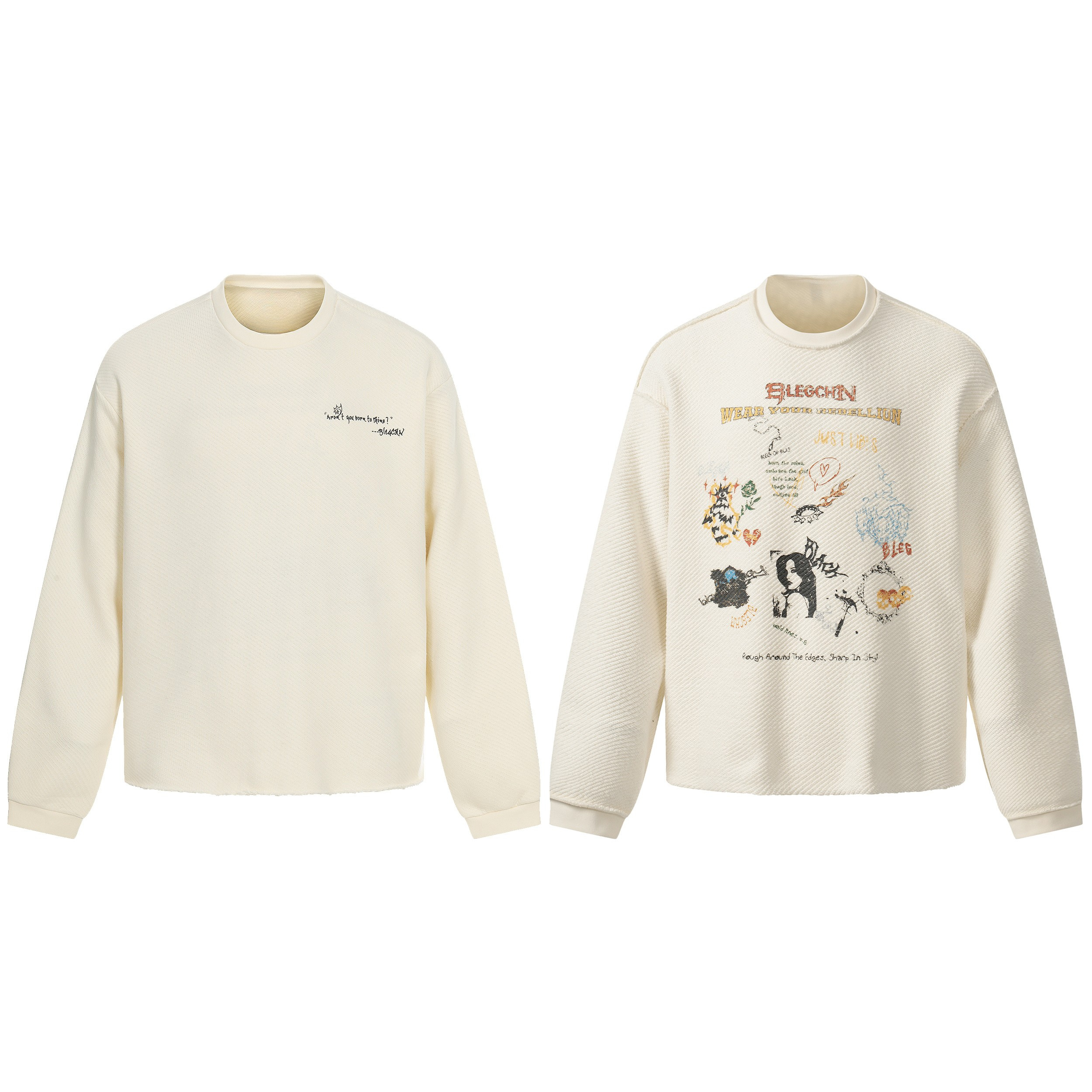 3-6-5.shop Graphic Textured Sweatshirt