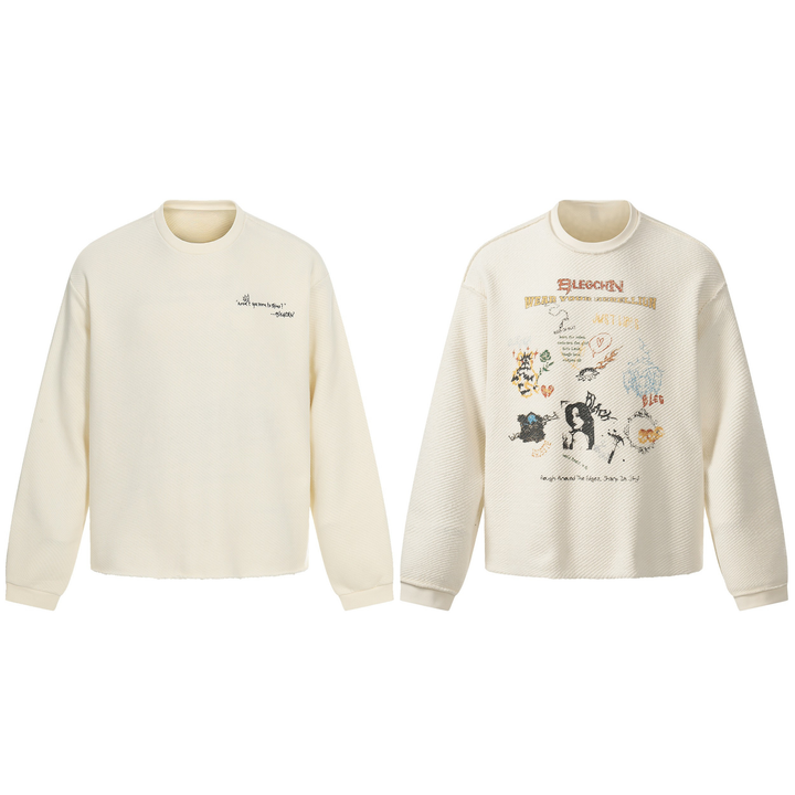 3-6-5.shop Graphic Textured Sweatshirt
