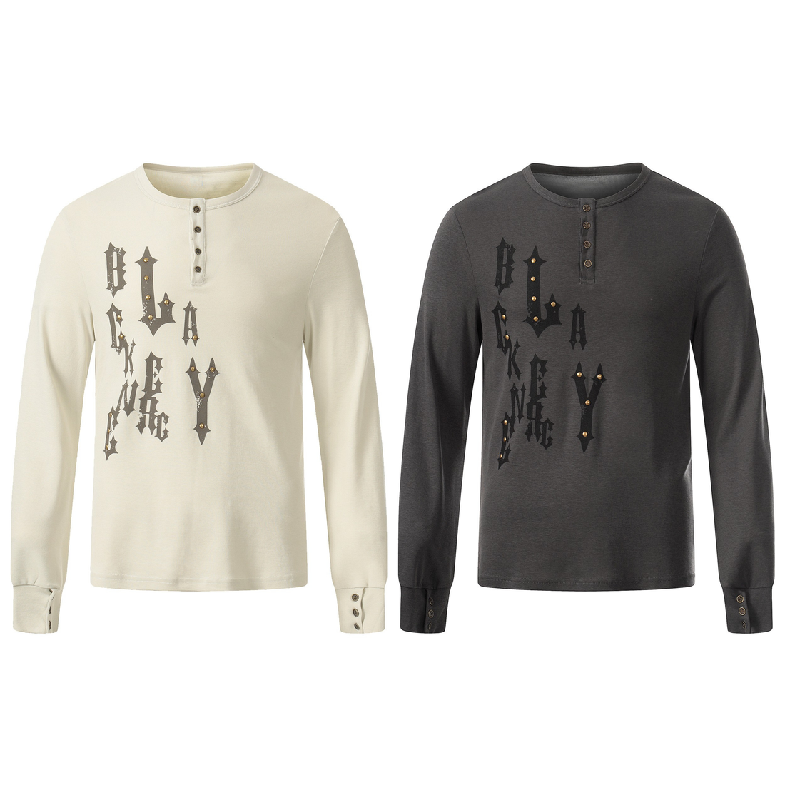 3-6-5.shop Graphic Long Sleeve Henley Tee