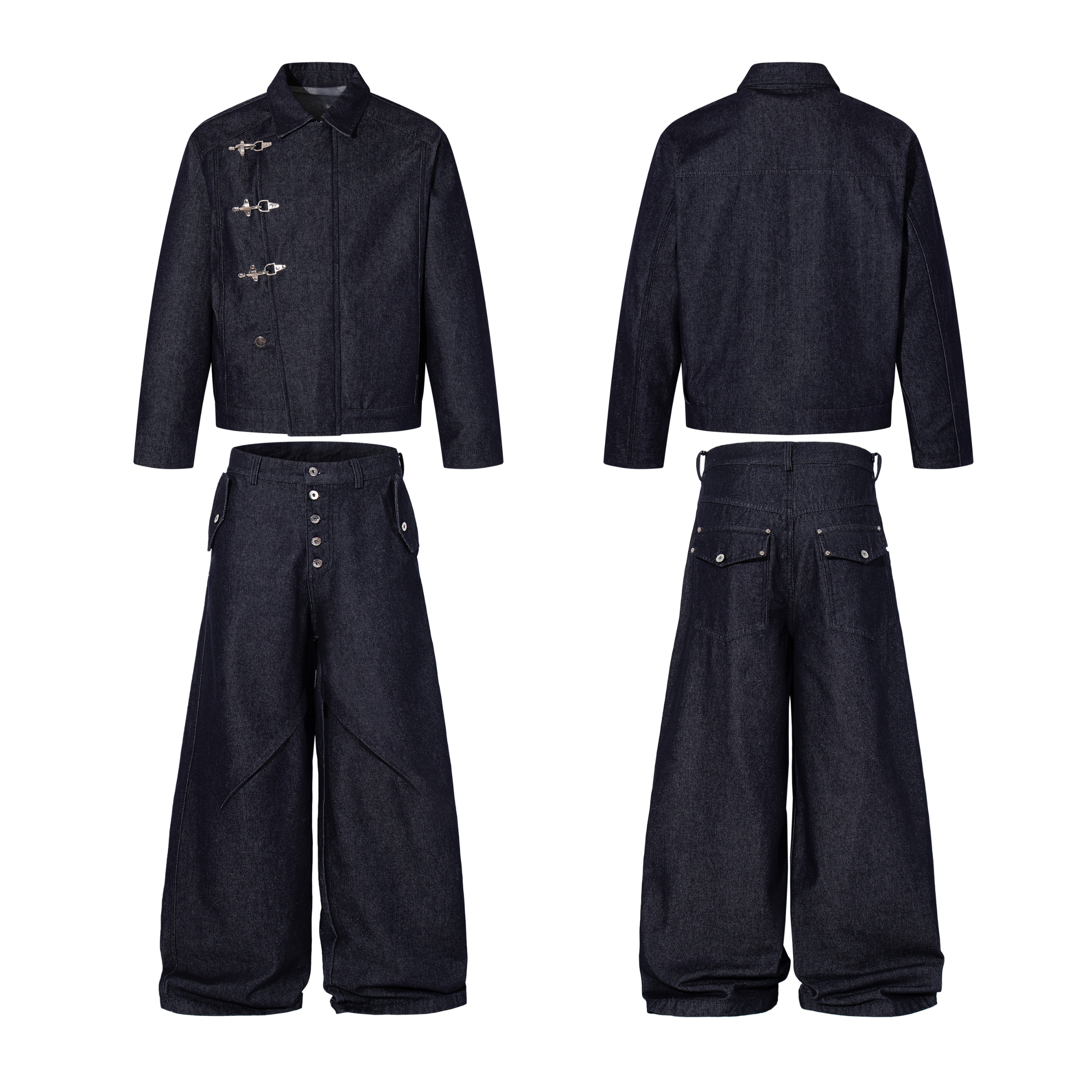 3-6-5.shop Buckle Detail Denim Jacket