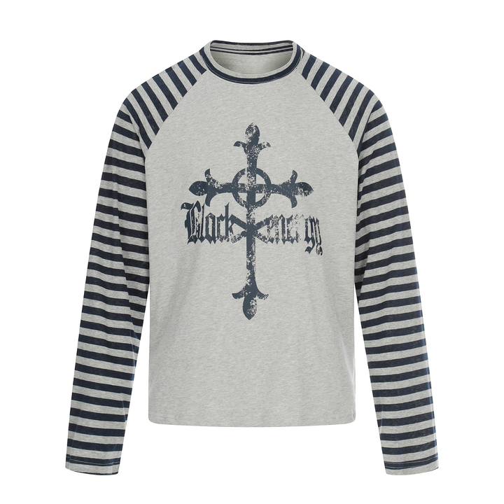 3-6-5.shop Cross Graphic Raglan Long Sleeve Tee