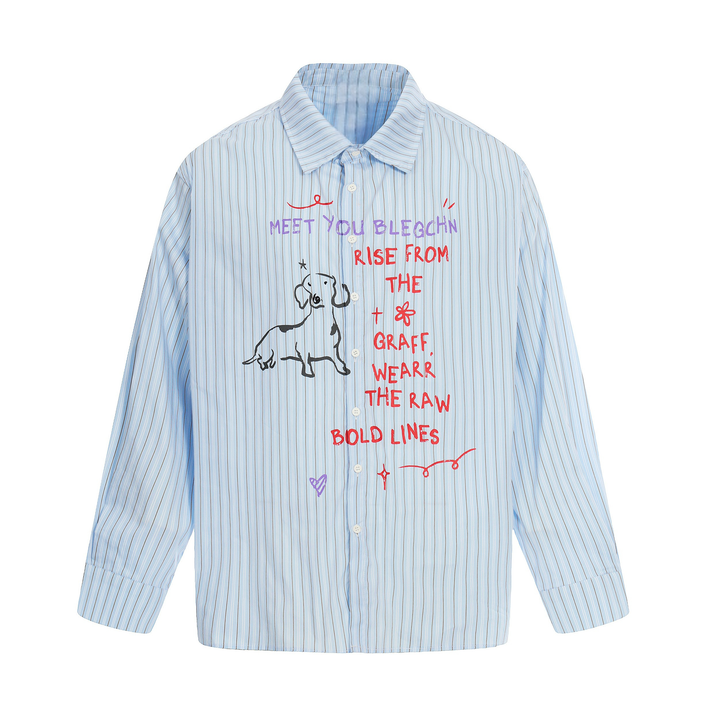 3-6-5.shop Handwritten Stripe Shirt