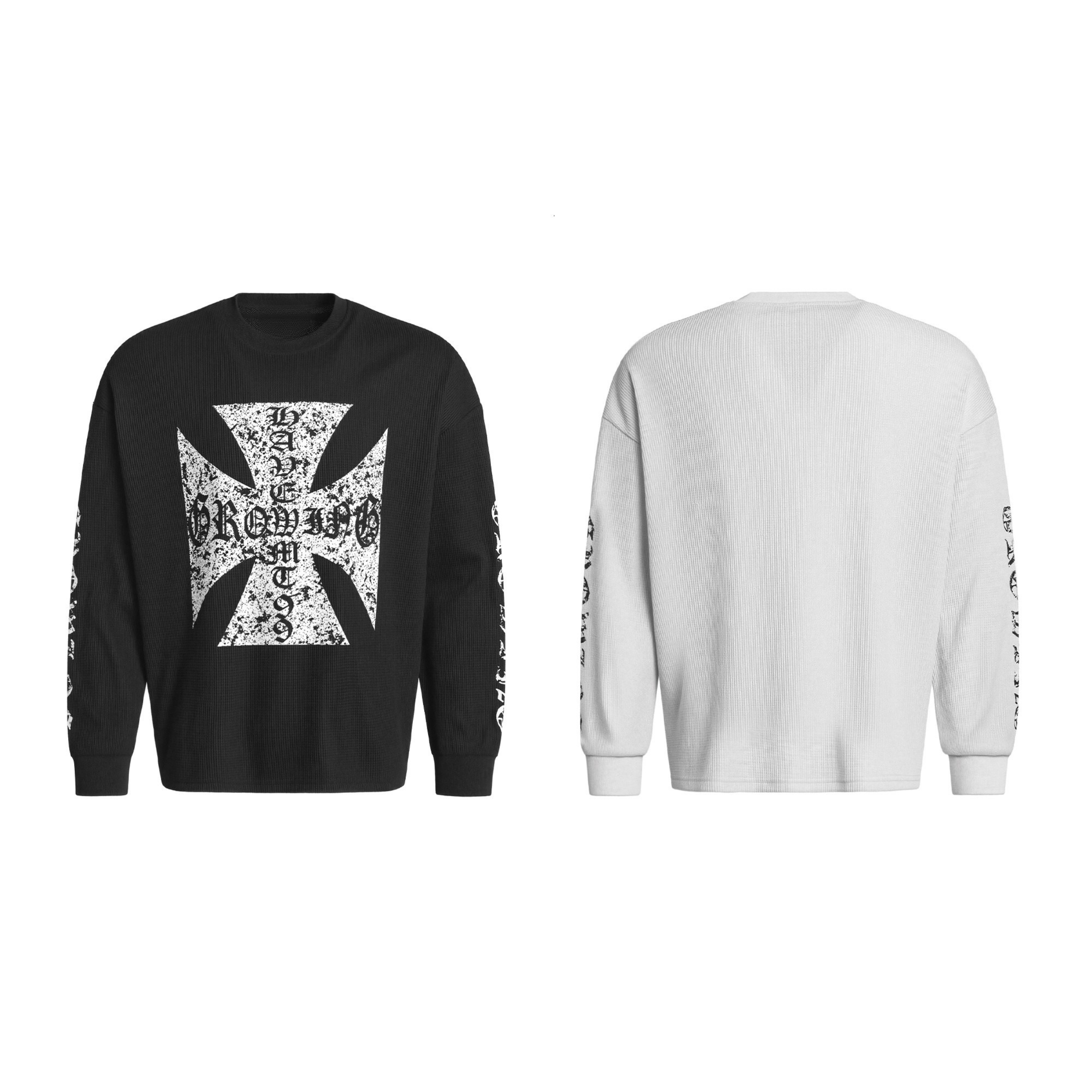 3-6-5.shop Gothic Cross Knit Sweatshirt
