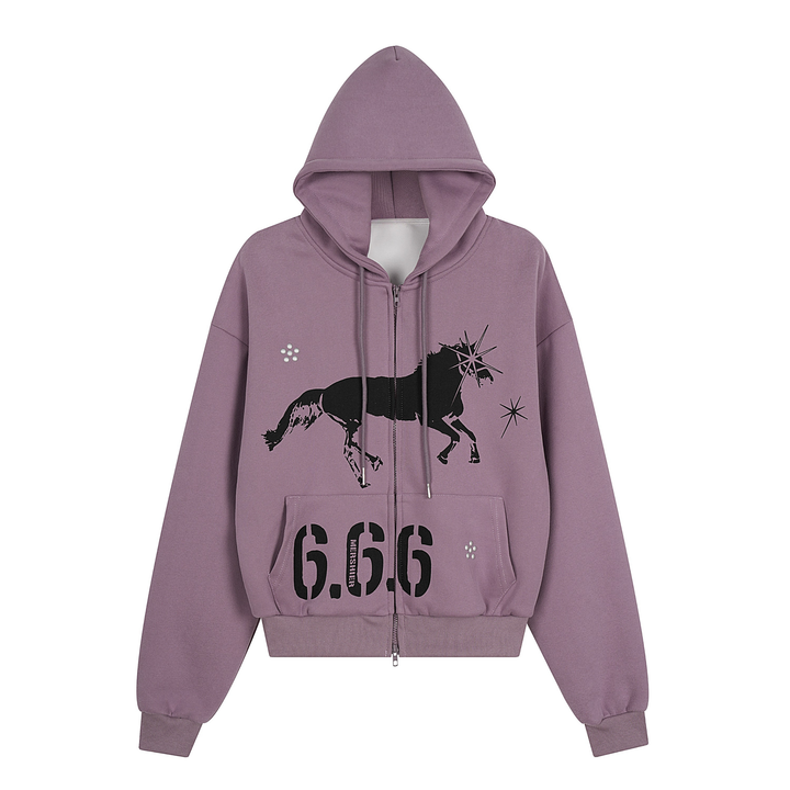 3-6-5.shop Graphic Zip Hoodie