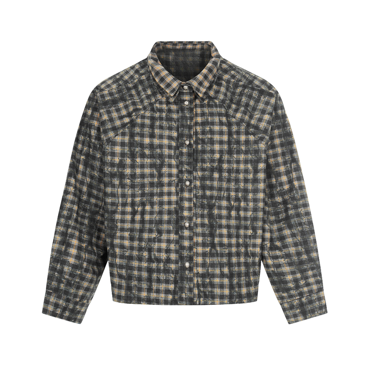 3-6-5.shop Vintage Plaid Button-Up Jacket