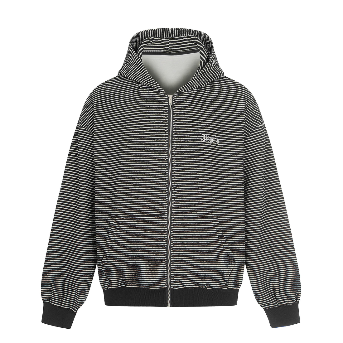 3-6-5.shop Striped Zip Hoodie
