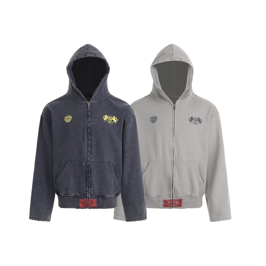 3-6-5.shop Vintage Crest Zip Hoodie