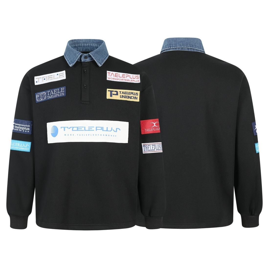 3-6-5.shop Patchwork Polo Sweatshirt