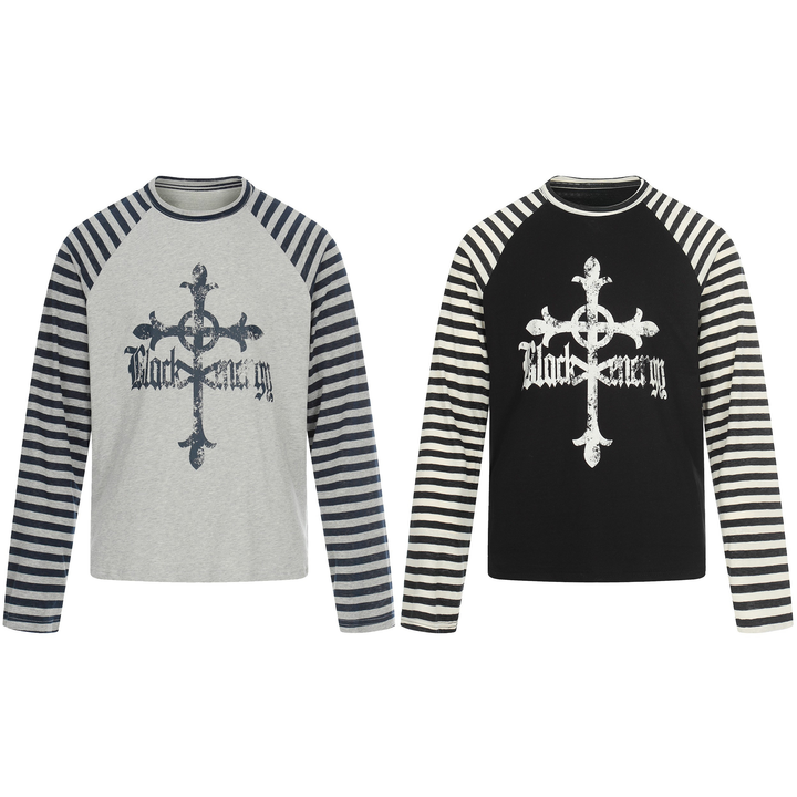 3-6-5.shop Cross Graphic Raglan Long Sleeve Tee