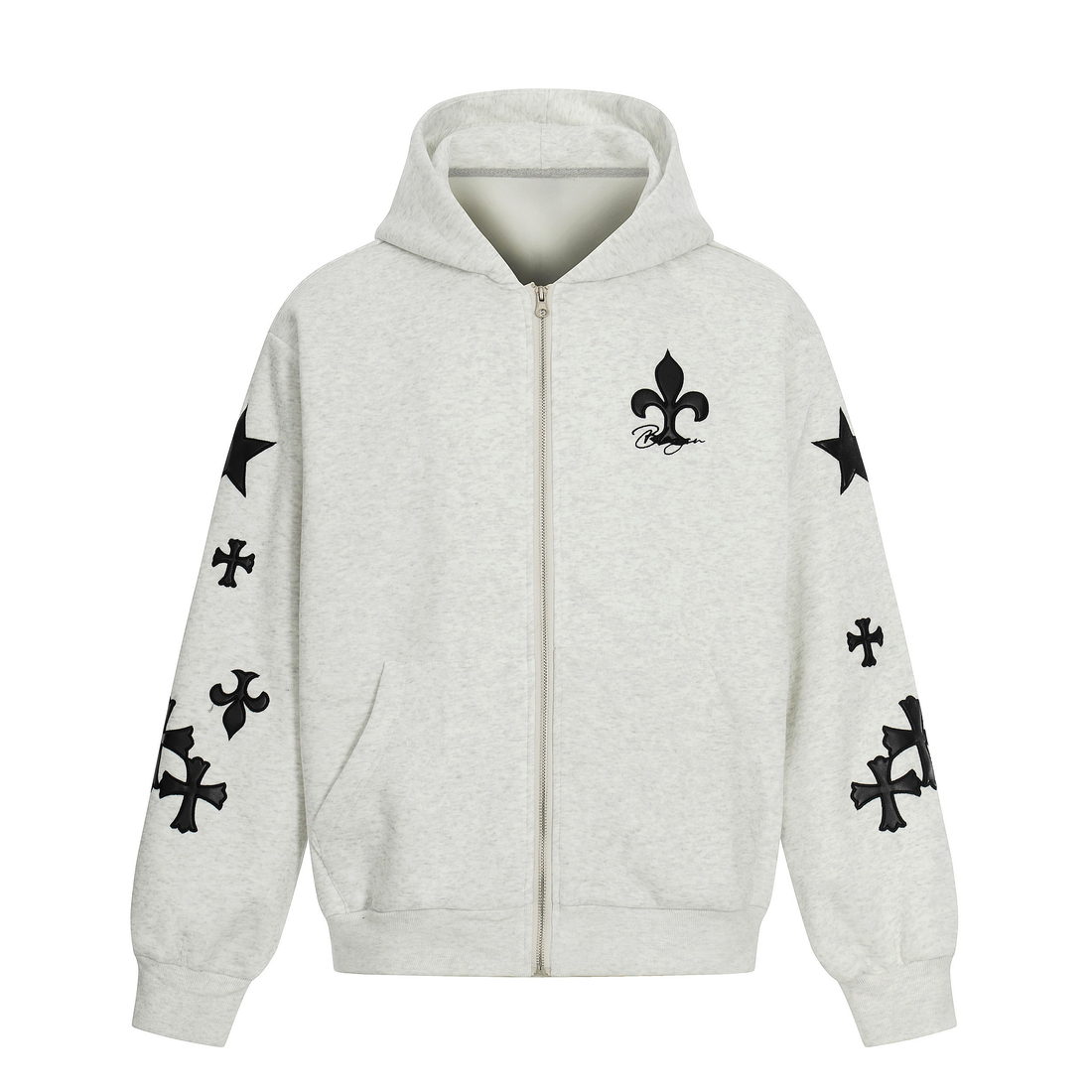 3-6-5.shop Cross Emblem Zip Hoodie