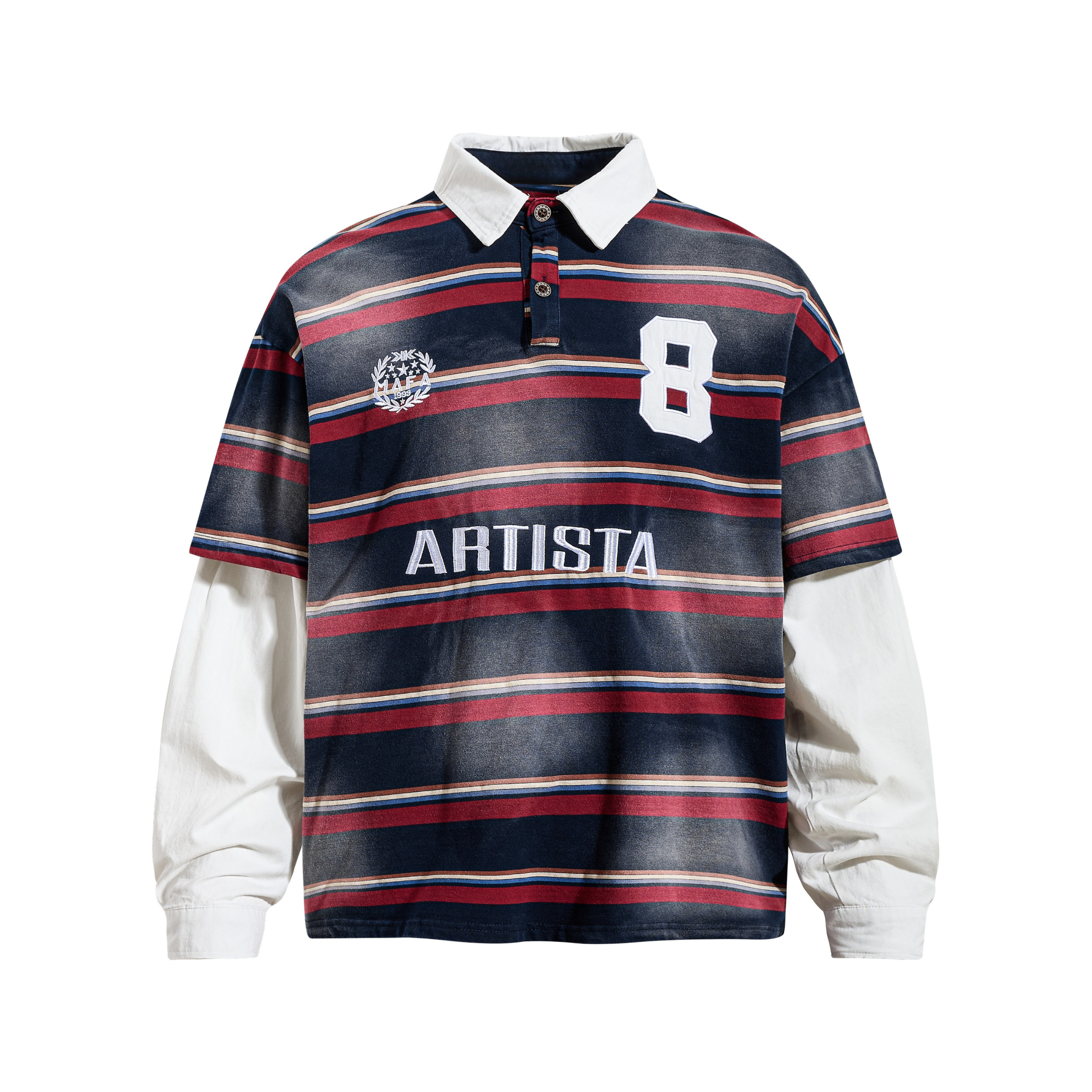3-6-5.shop Layered Stripe Polo Long-Sleeve