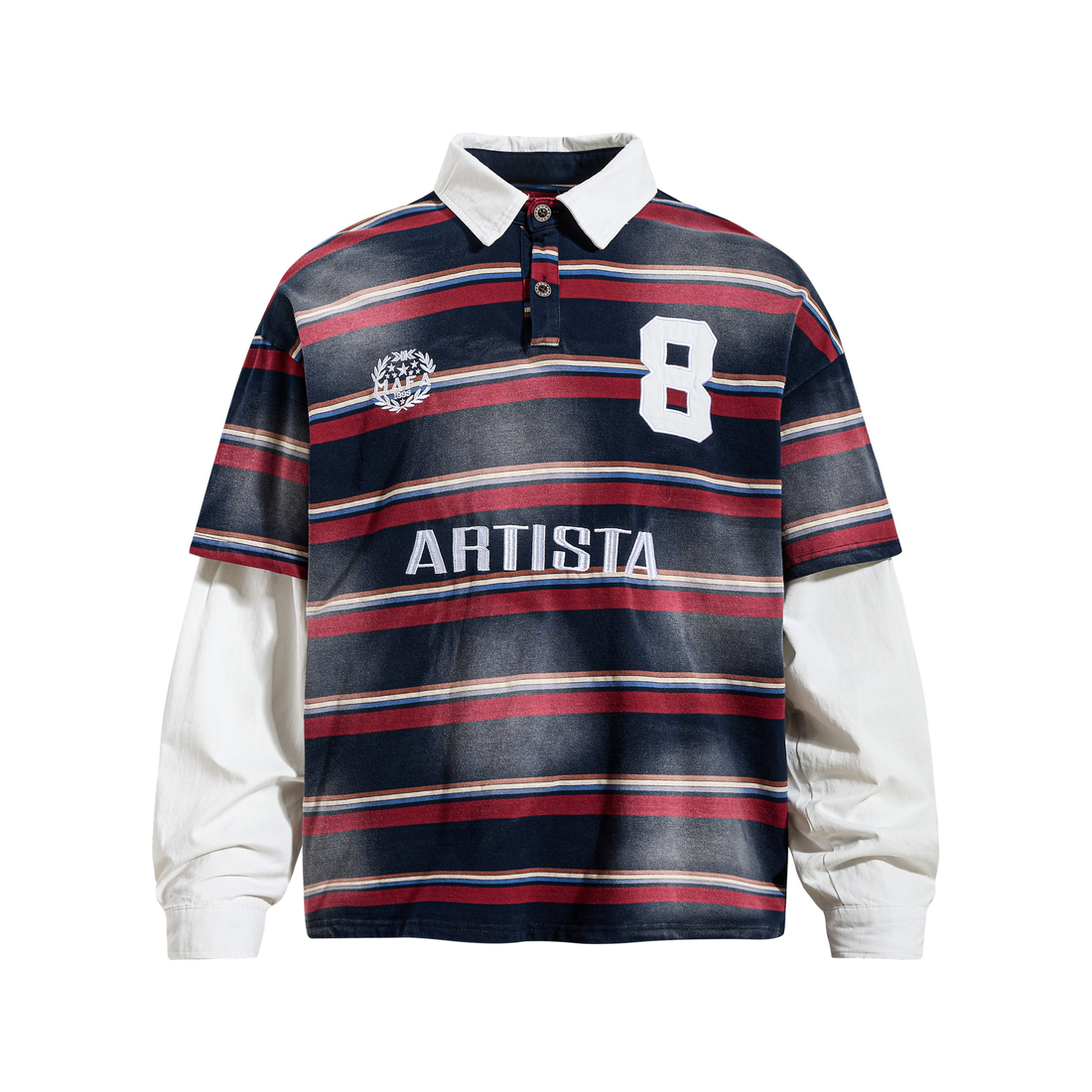 3-6-5.shop Layered Stripe Polo Long-Sleeve