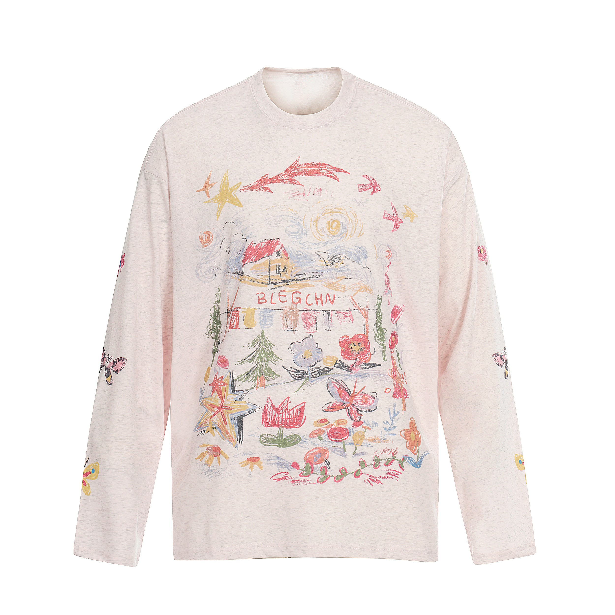 3-6-5.shop Hand-Drawn Art Graphic Long Sleeve Tee